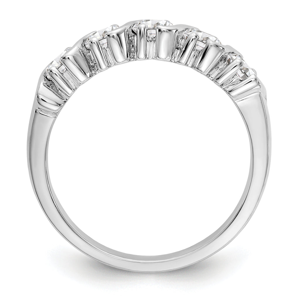 14K White Gold 5-Stone Prong-set 1 carat Complete Round Diamond Band