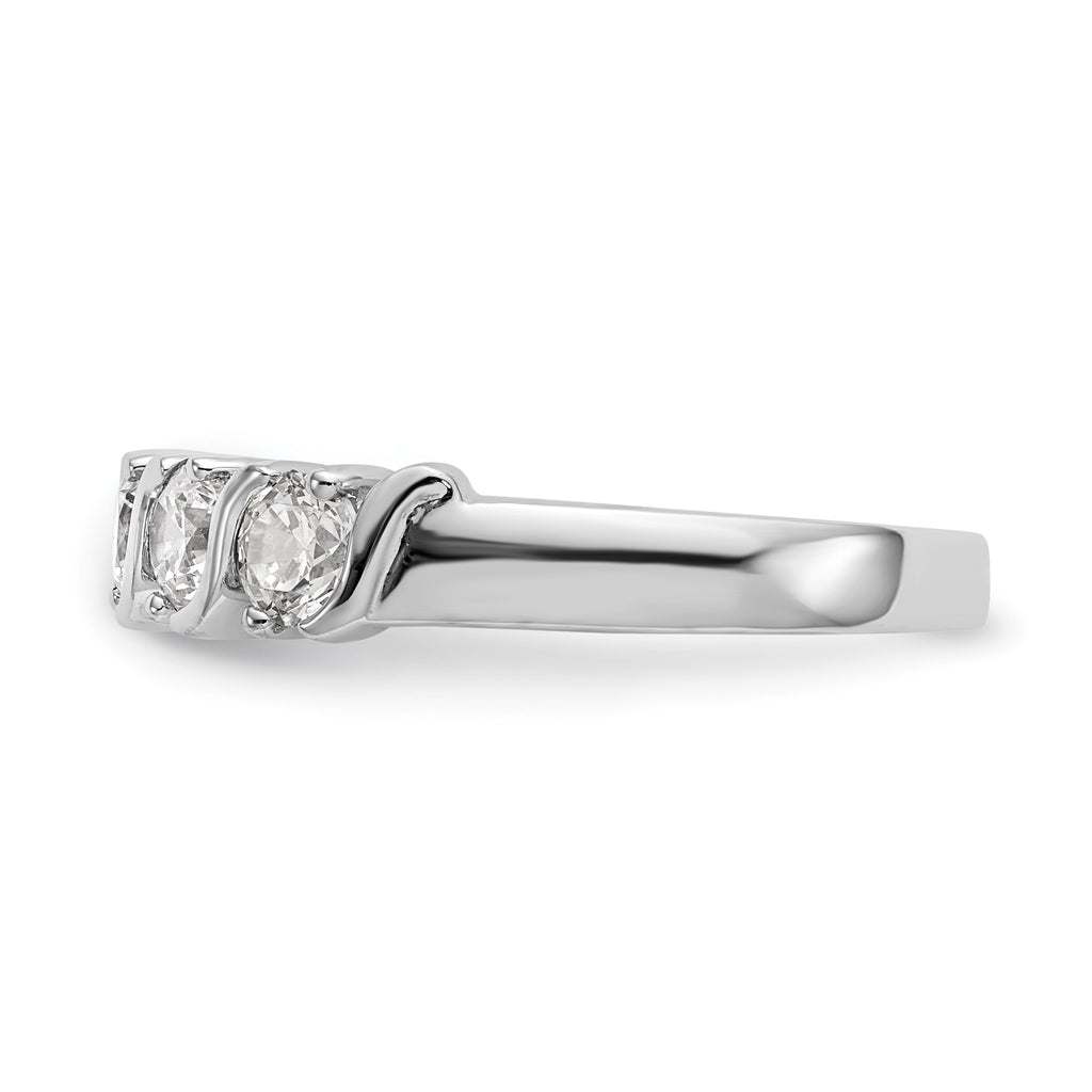 14K White Gold 5-Stone Prong-set 1 carat Complete Round Diamond Band