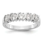 14K White Gold 5-Stone Prong-set 1 carat Complete Round Diamond Band