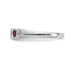 14K White Gold 1/5 carat Diamond and Ruby Complete Band