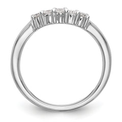 14K White Gold 5-Stone Shared Prong 1/3 carat Round Complete Diamond Band - 7