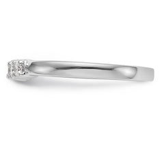 14K White Gold 5-Stone Shared Prong 1/3 carat Round Complete Diamond Band - 7