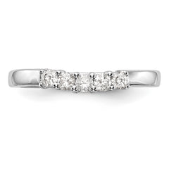 14K White Gold 5-Stone Shared Prong 1/3 carat Round Complete Diamond Band - 7