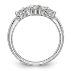 14K White Gold 5-Stone Shared Prong 1/2 carat Round Complete Diamond Band - 7