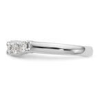 14K White Gold 5-Stone Shared Prong 1/2 carat Round Complete Diamond Band