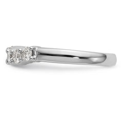 14K White Gold 5-Stone Shared Prong 1/2 carat Round Complete Diamond Band - 7
