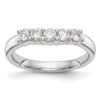 14K White Gold 5-Stone Shared Prong 1/2 carat Round Complete Diamond Band