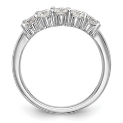 14K White Gold 5-Stone Shared Prong 3/4 carat Round Complete Diamond Band - 7