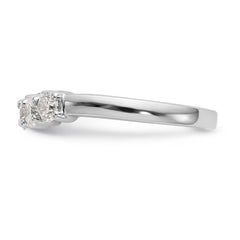 14K White Gold 5-Stone Shared Prong 3/4 carat Round Complete Diamond Band - 7