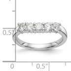 14K White Gold 5-Stone Shared Prong 3/4 carat Round Complete Diamond Band