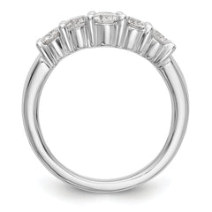 14K White Gold 5-Stone Shared Prong 7/8 carat Round Complete Diamond Band - 7