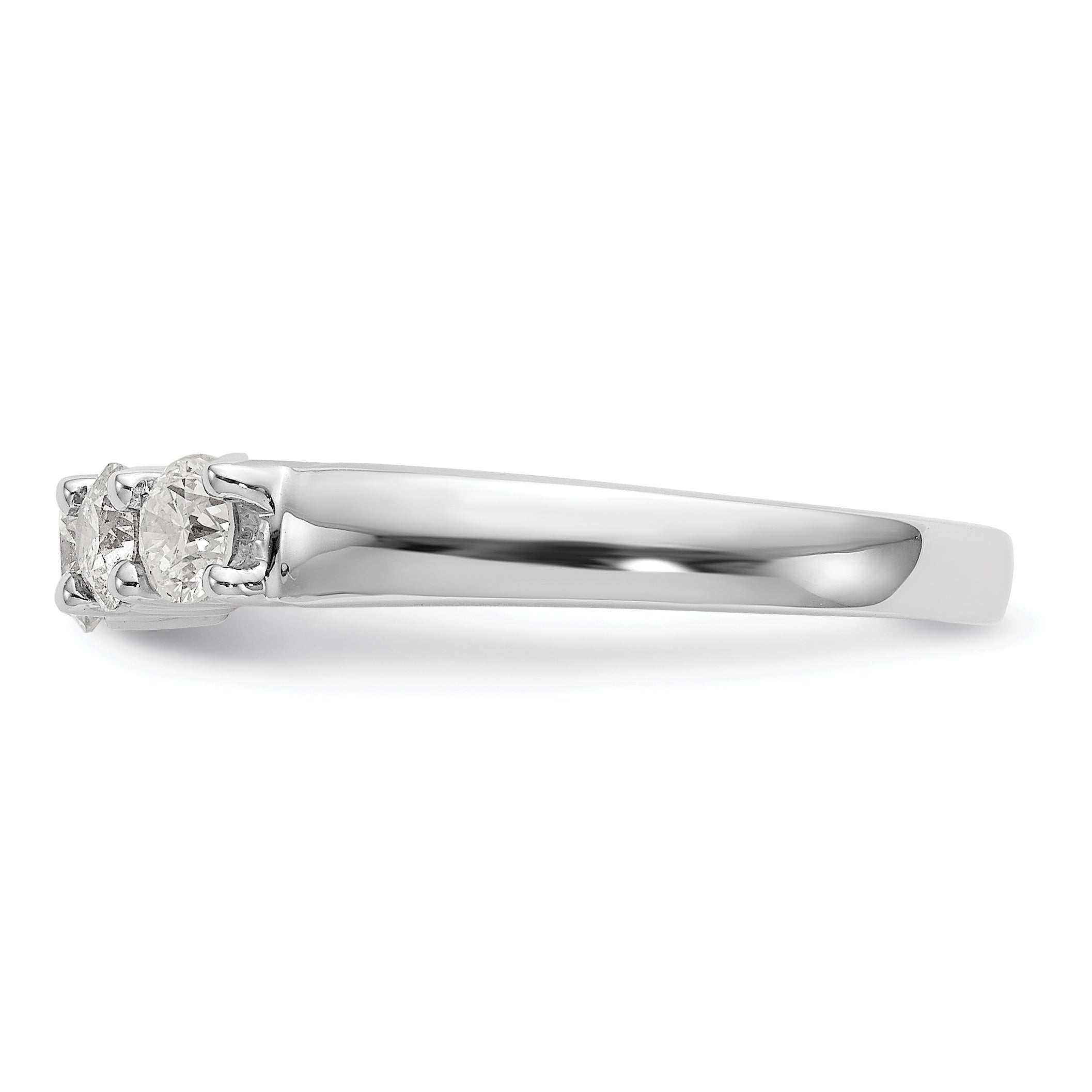 14K White Gold 5-Stone Shared Prong 7/8 carat Round Complete Diamond Band