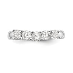 14K White Gold 5-Stone Shared Prong 7/8 carat Round Complete Diamond Band - 7