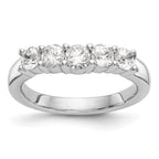 14K White Gold 5-Stone Shared Prong 7/8 carat Round Complete Diamond Band