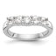 14K White Gold 5-Stone Shared Prong 7/8 carat Round Complete Diamond Band