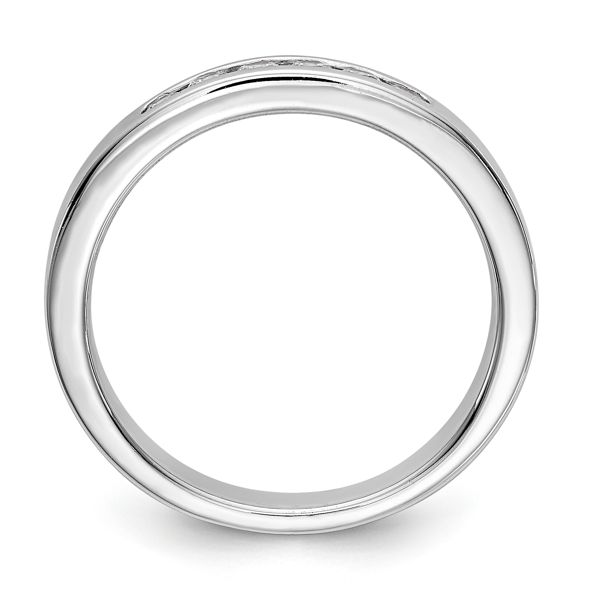 14K White Gold 6-Stone 1/4 carat Round Diamond Complete Channel Band Secondary image