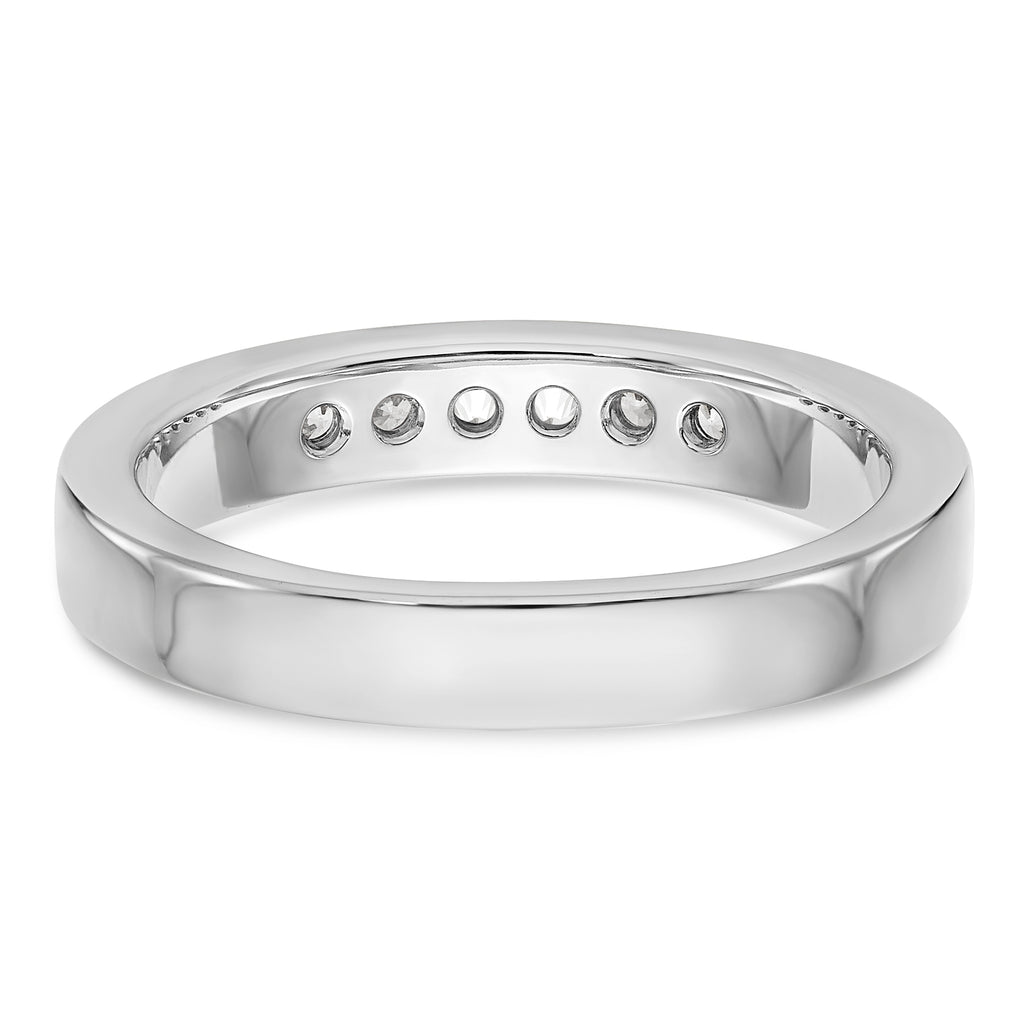 14K White Gold 6-Stone 1/4 carat Round Diamond Complete Channel Band