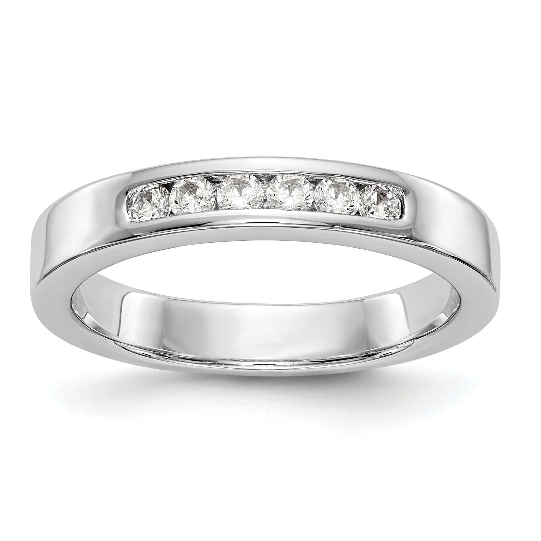 14K White Gold 6-Stone 1/4 carat Round Diamond Complete Channel Band Main image