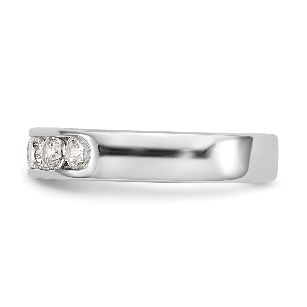 14K White Gold 6-Stone 3/4 carat Round Diamond Complete Channel Band