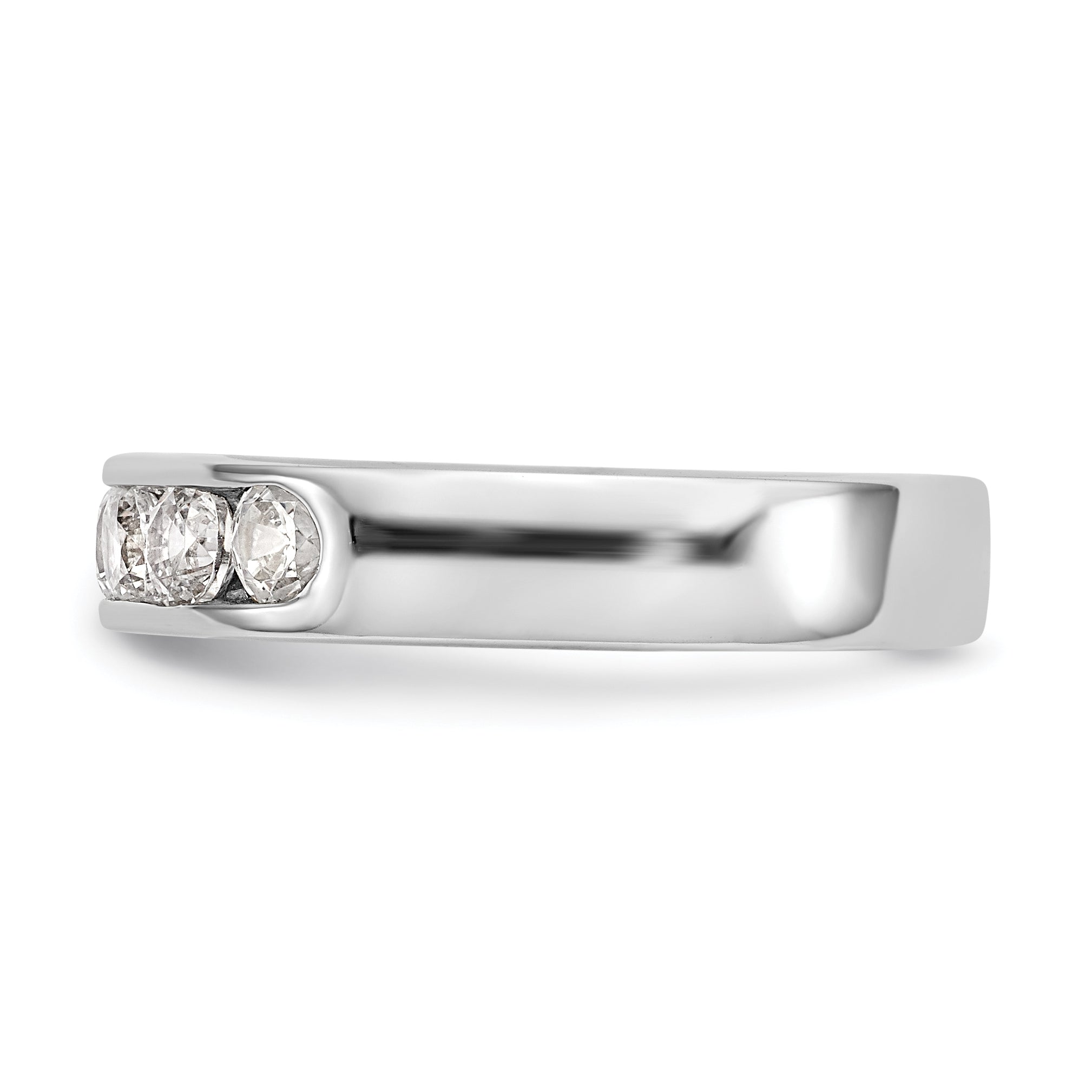 14K White Gold 6-Stone 3/4 carat Round Diamond Complete Channel Band