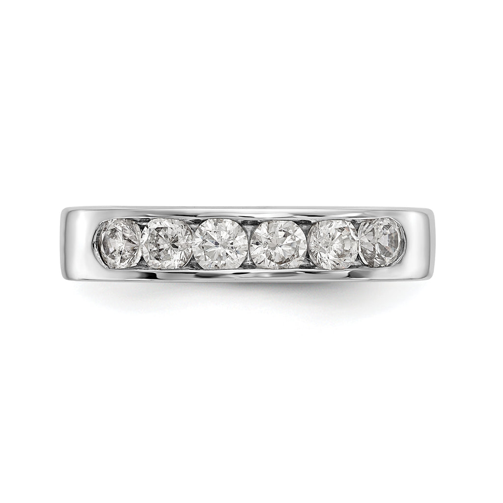 14K White Gold 6-Stone 3/4 carat Round Diamond Complete Channel Band