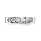 14K White Gold 6-Stone 3/4 carat Round Diamond Complete Channel Band