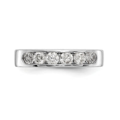 14K White Gold 6-Stone 3/4 carat Round Diamond Complete Channel Band - 6