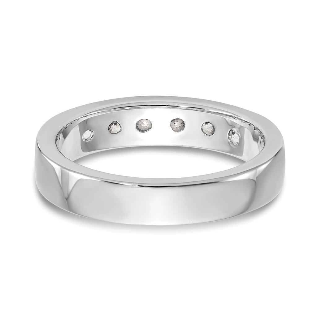 14K White Gold 6-Stone 3/4 carat Round Diamond Complete Channel Band