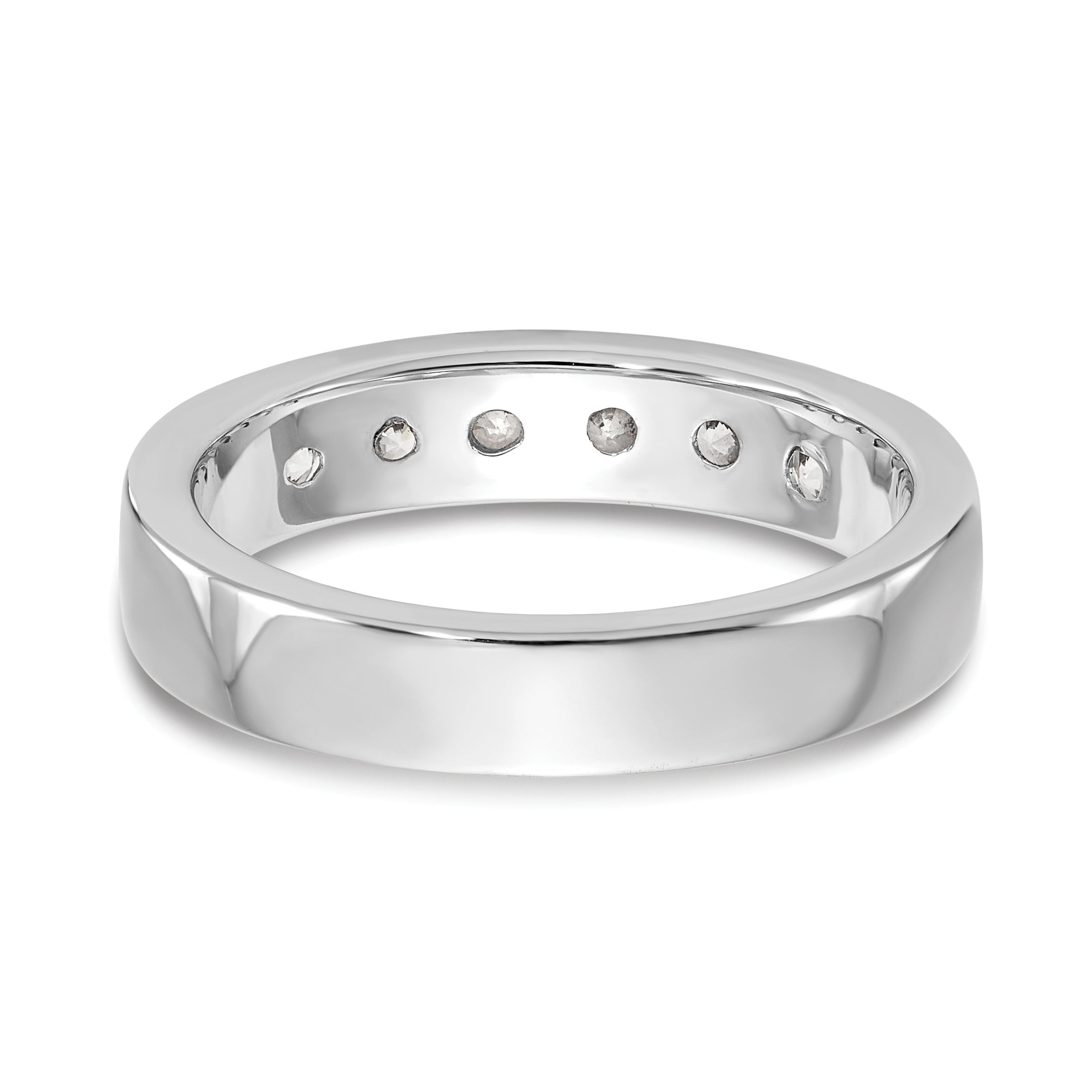 14K White Gold 6-Stone 3/4 carat Round Diamond Complete Channel Band
