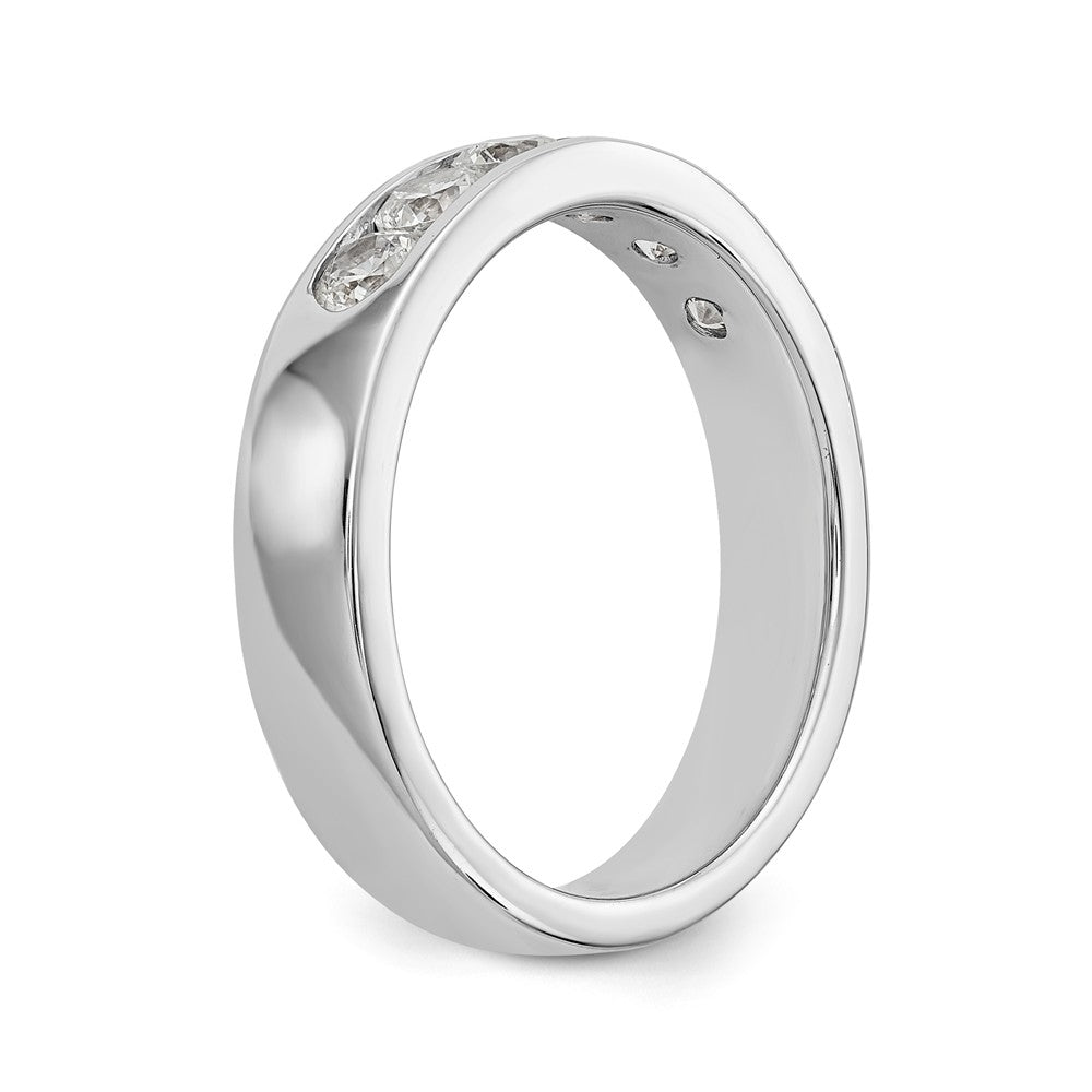 14K White Gold 6-Stone 3/4 carat Round Diamond Complete Channel Band - 6