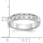 14K White Gold 6-Stone 3/4 carat Round Diamond Complete Channel Band