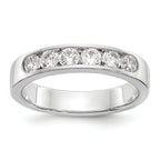 14K White Gold 6-Stone 3/4 carat Round Diamond Complete Channel Band