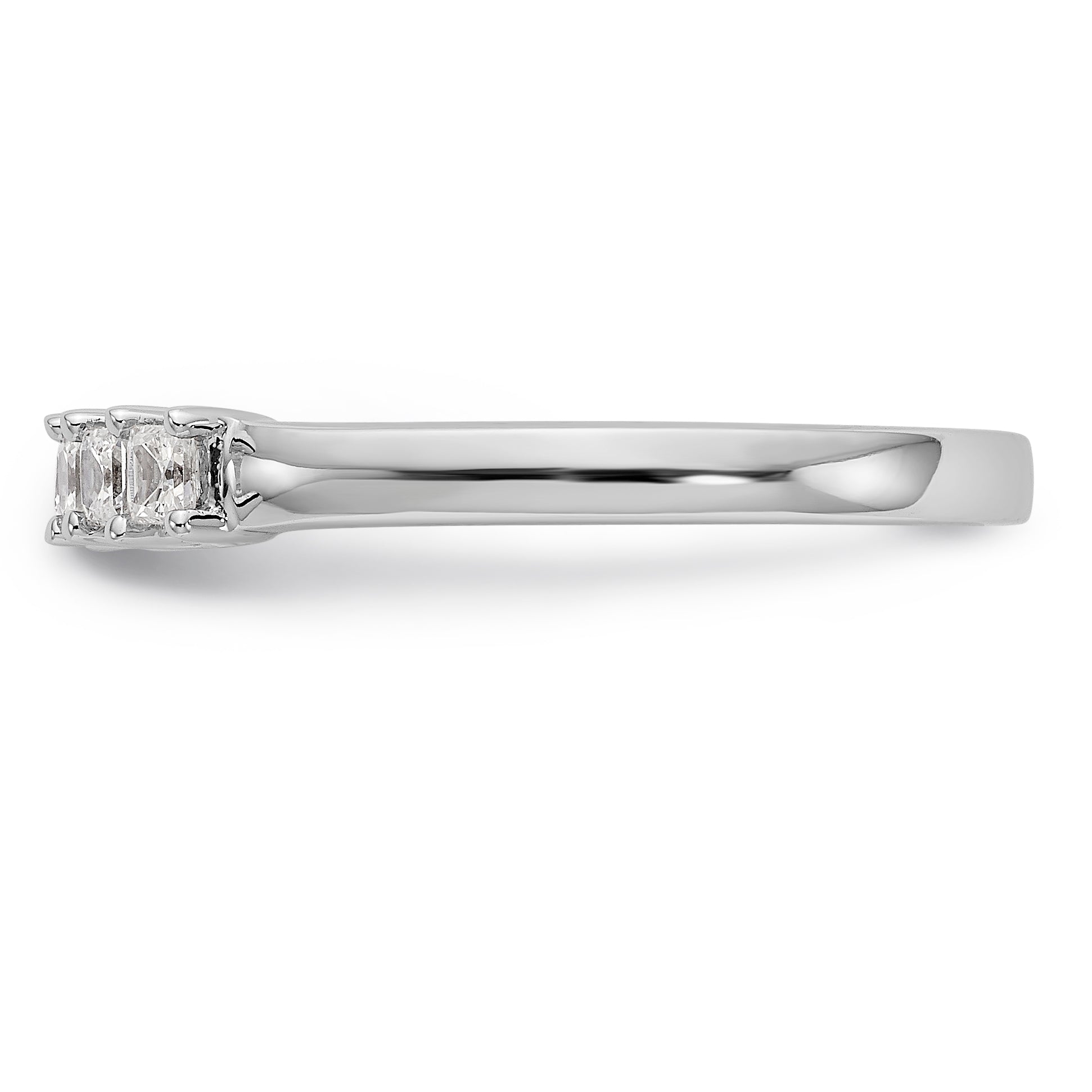 14K White Gold 7-Stone Shared Prong 1/2 carat Complete Princess Diamond Band - 7