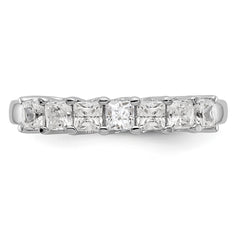 14K White Gold 7-Stone Shared Prong 1 carat Complete Princess Diamond Band