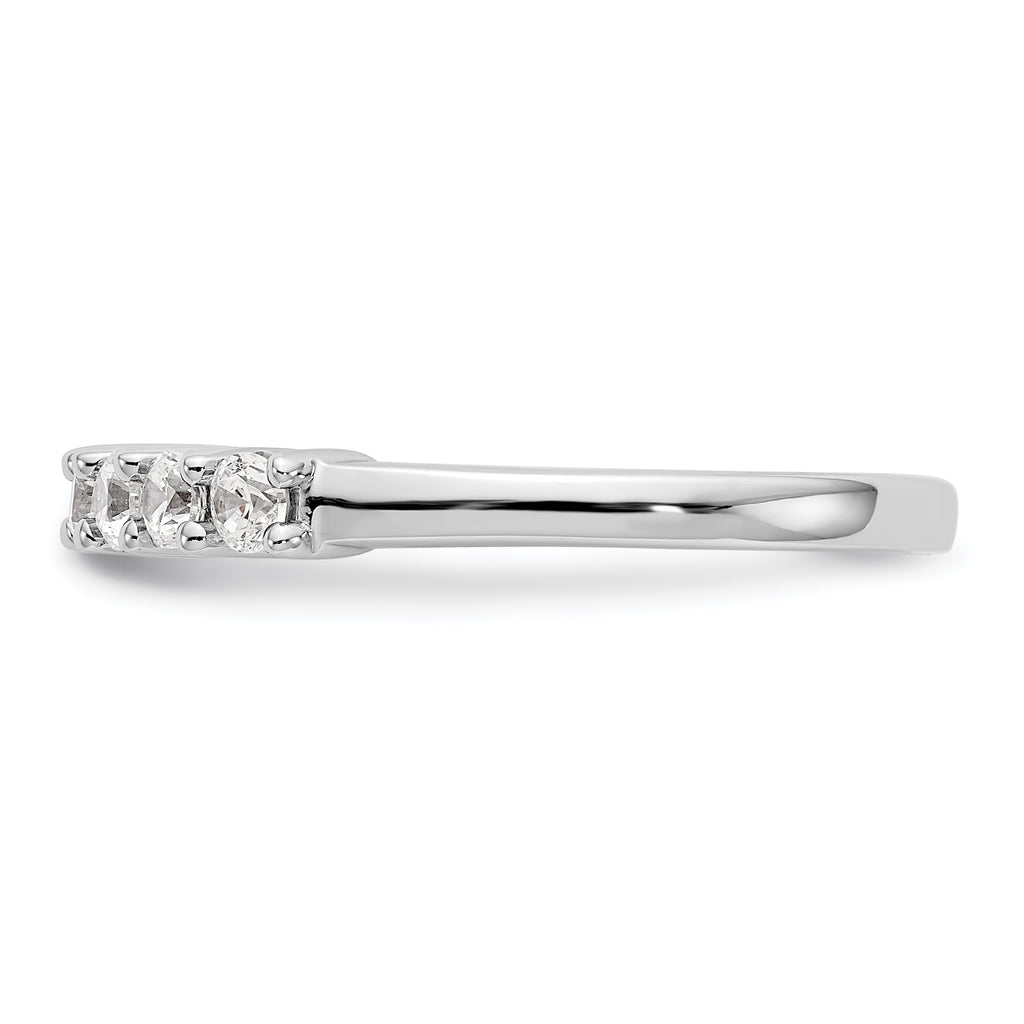 14K White Gold 7-Stone Shared Prong 1/2 carat Complete Round Diamond Band