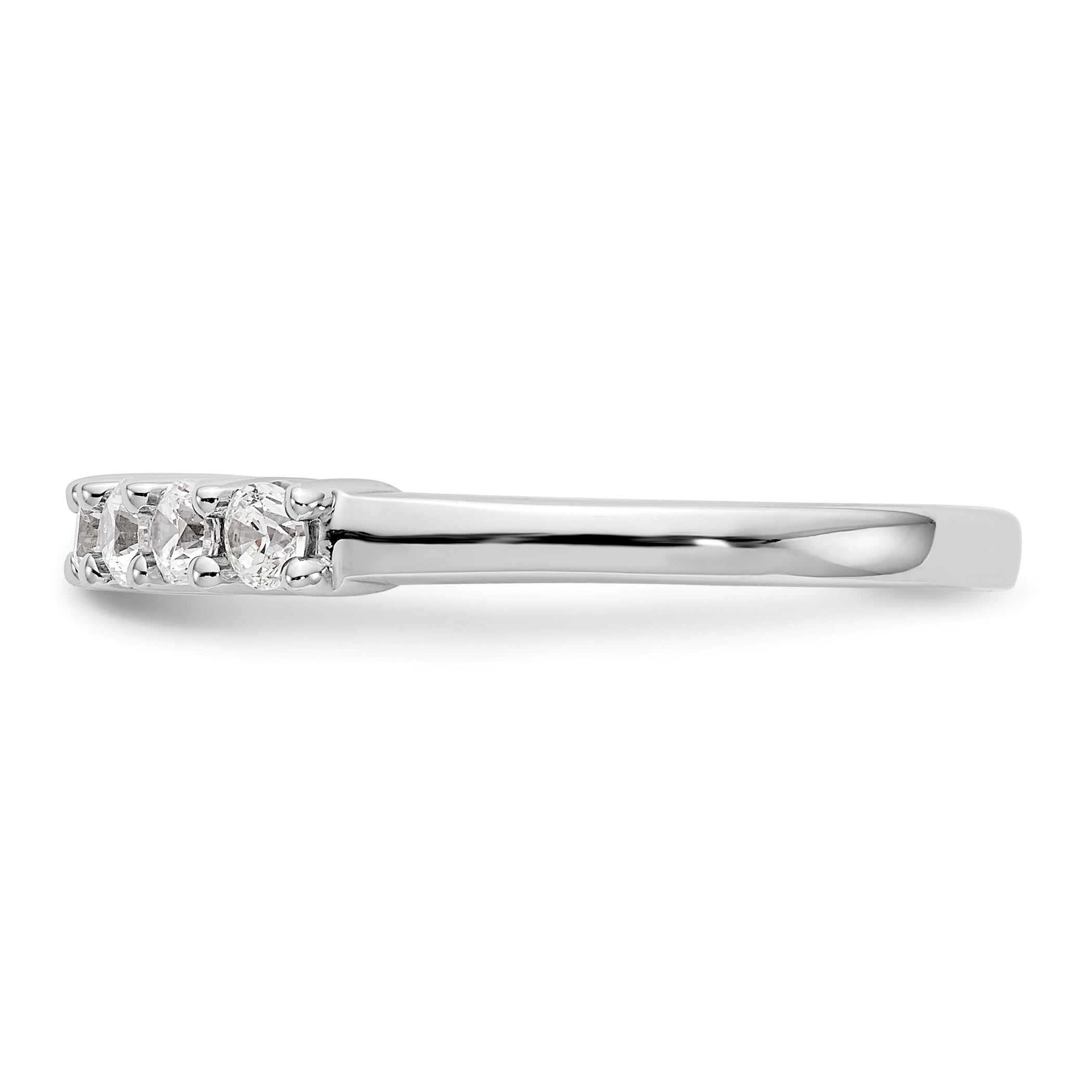 14K White Gold 7-Stone Shared Prong 1/2 carat Complete Round Diamond Band