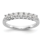 14K White Gold 7-Stone Shared Prong 1/2 carat Complete Round Diamond Band