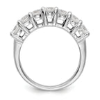 14K White Gold 7-Stone Shared Prong 3/4 carat Complete Round Diamond Band