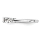 14K White Gold 7-Stone Shared Prong 3/4 carat Complete Round Diamond Band