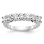 14K White Gold 7-Stone Shared Prong 3/4 carat Complete Round Diamond Band