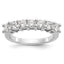 14K White Gold 7-Stone Shared Prong 3/4 carat Complete Round Diamond Band