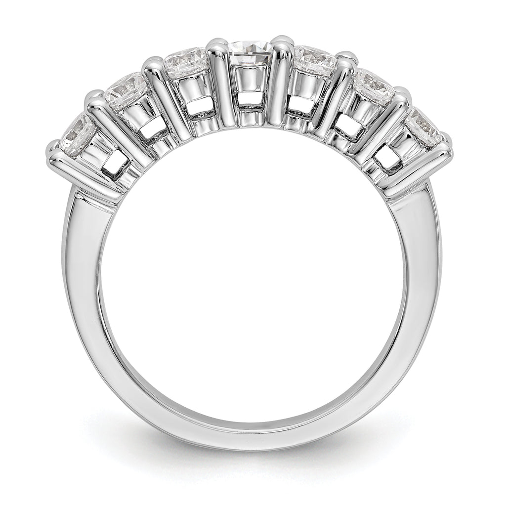 14K White Gold 7-Stone Shared Prong 1 carat Complete Round Diamond Band