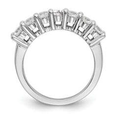 14K White Gold 7-Stone Shared Prong 1 carat Complete Round Diamond Band - 7