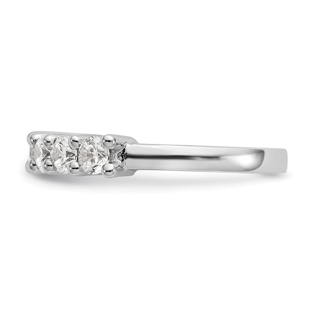 14K White Gold 7-Stone Shared Prong 1 carat Complete Round Diamond Band