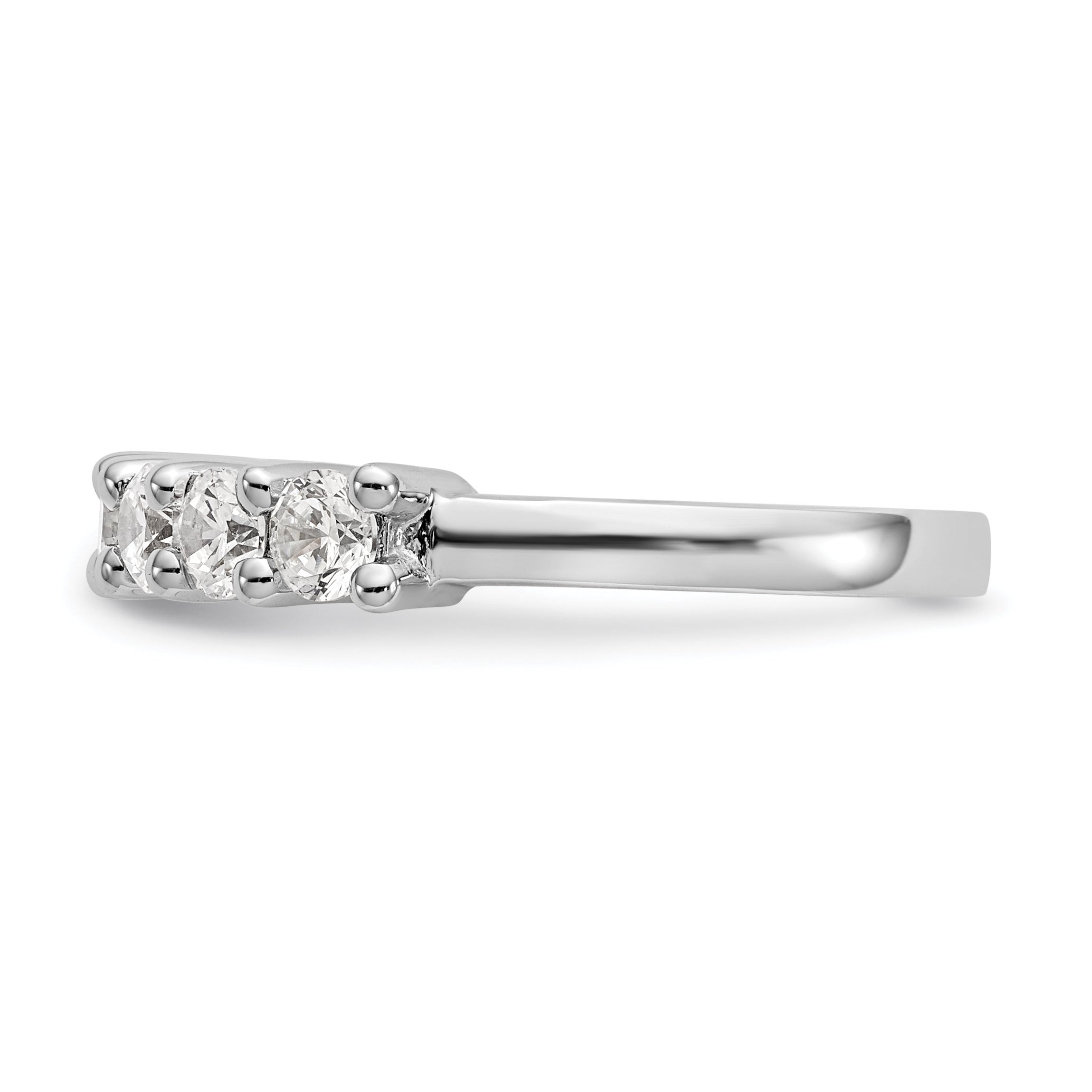 14K White Gold 7-Stone Shared Prong 1 carat Complete Round Diamond Band