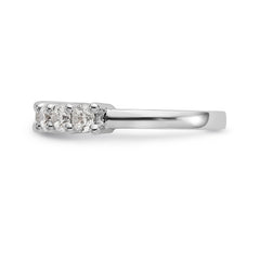 14K White Gold 7-Stone Shared Prong 1 carat Complete Round Diamond Band - 7
