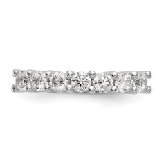 14K White Gold 7-Stone Shared Prong 1 carat Complete Round Diamond Band - 7