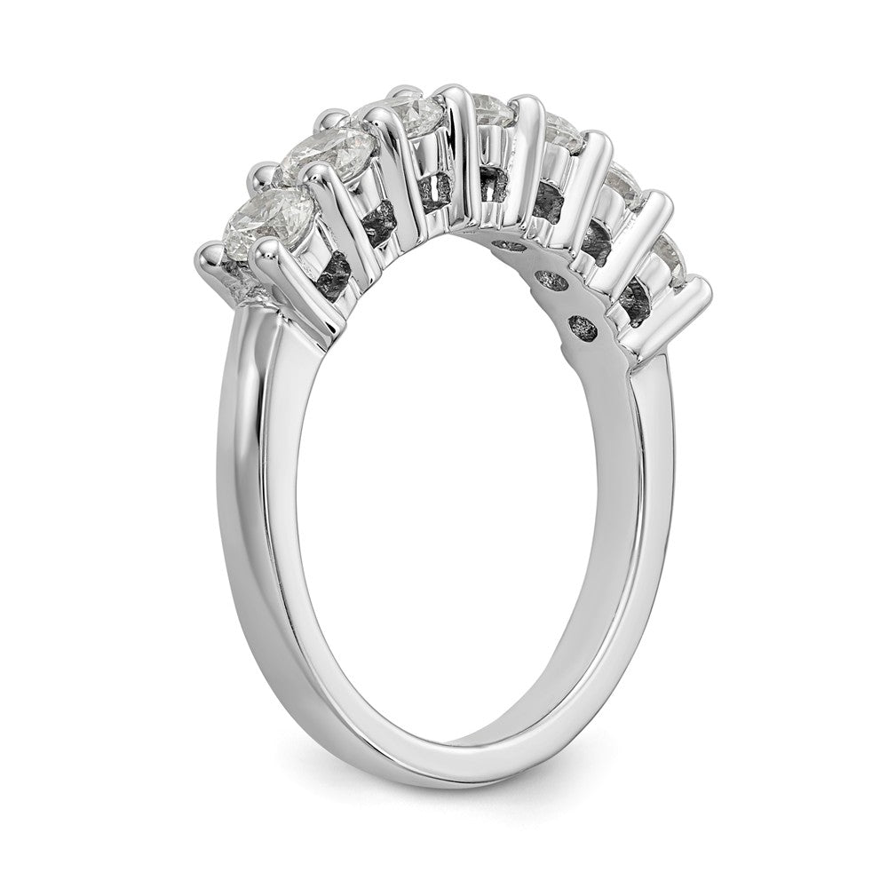14K White Gold 7-Stone Shared Prong 1 carat Complete Round Diamond Band - 7