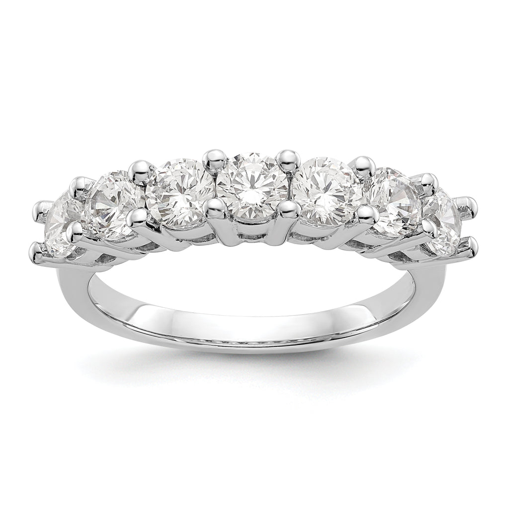 14K White Gold 7-Stone Shared Prong 1 carat Complete Round Diamond Band