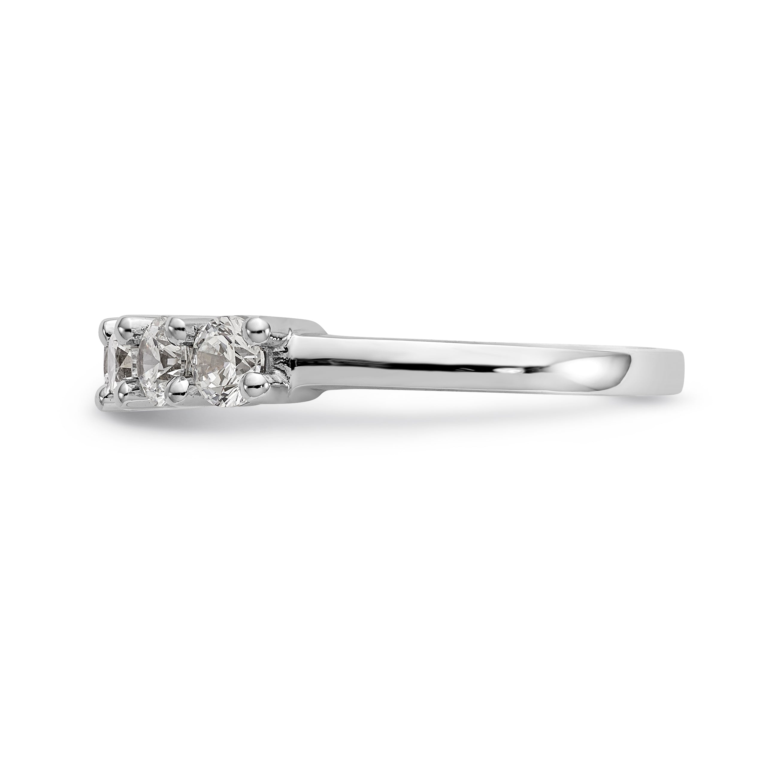 14K White Gold 7-Stone Shared Prong 1.4 carat Complete Round Diamond Band - 7
